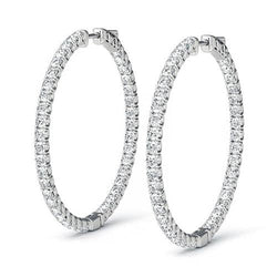 Hoop Earrings Ladies Sparkling Brilliant Cut 4.80 Ct Real Natural Earth Mined Diamonds