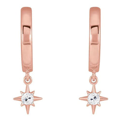 Hoop Natural Diamond Earrings 1 Carat Old Miner Twinkling Star Style Rose Gold