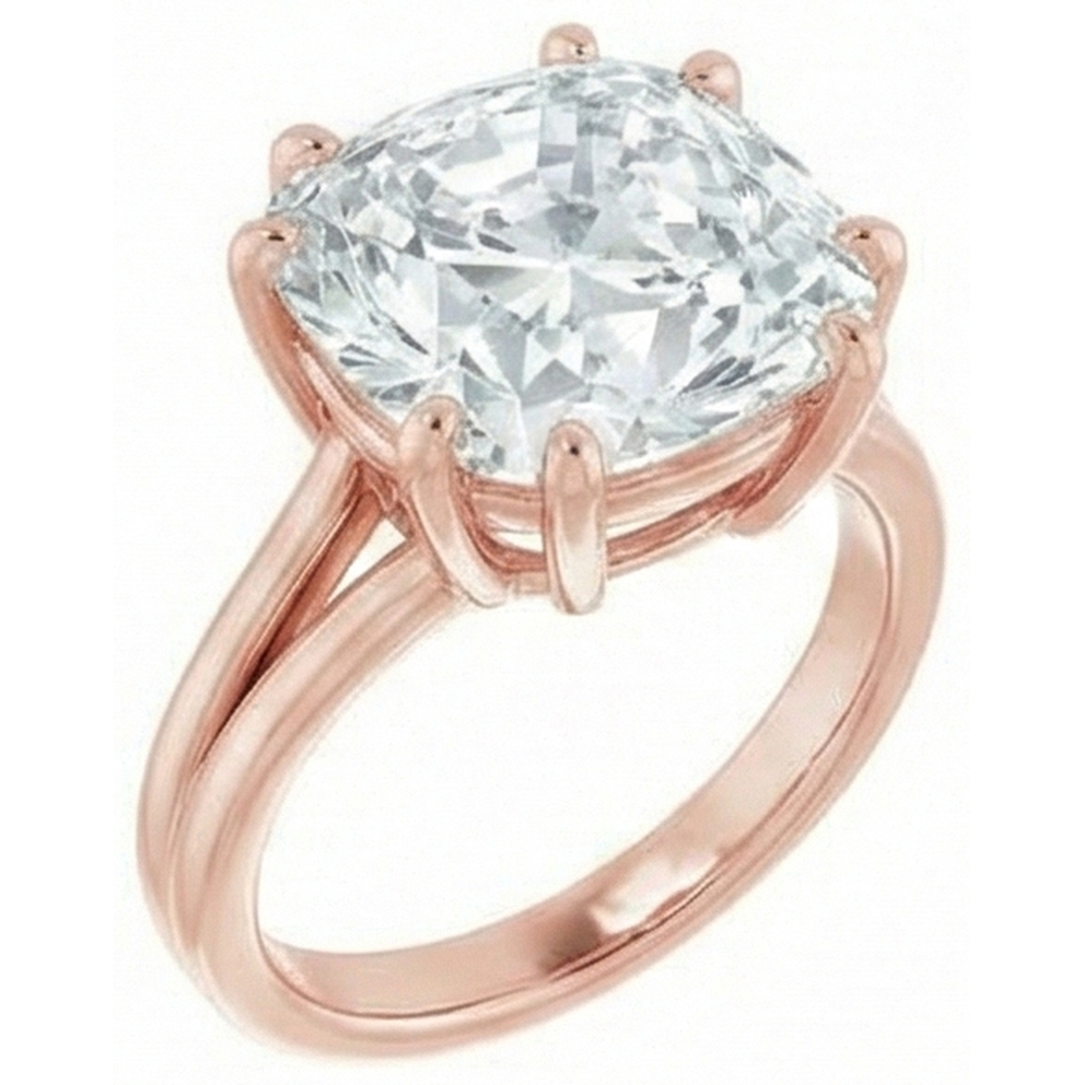 Huge 8 Carat Cushion Natural Earth Mined Diamond ( Not Lab Grown ) Ring