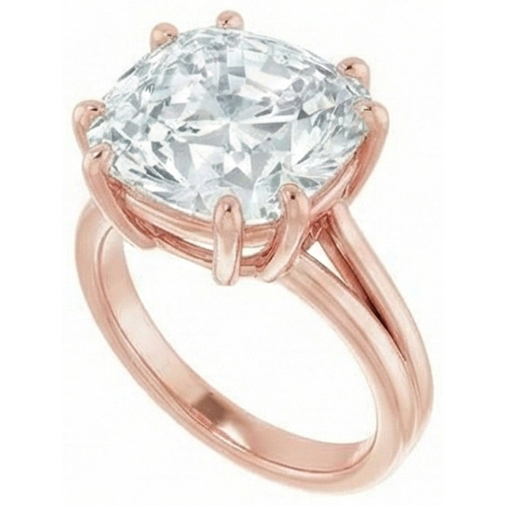 Huge 8 Carat Cushion Natural Earth Mined Diamond ( Not Lab Grown ) Ring