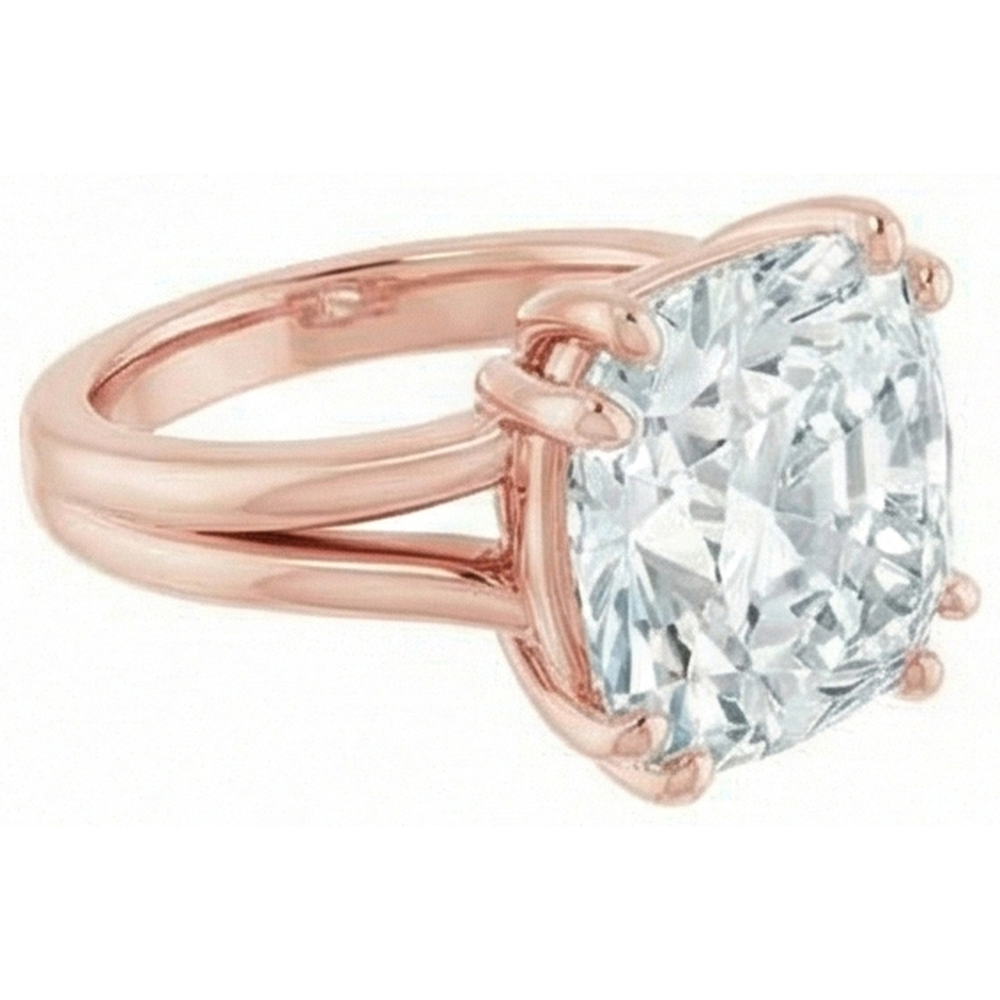 Huge 8 Carat Cushion Natural Earth Mined Diamond ( Not Lab Grown ) Ring