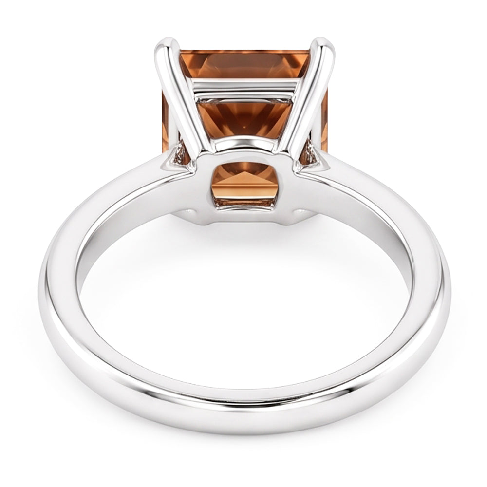 Huge Champagne Radiant Cut 3 Ct Natural Earth Mined Diamond ( Not Lab Grown ) Gemstone Engagement Ring