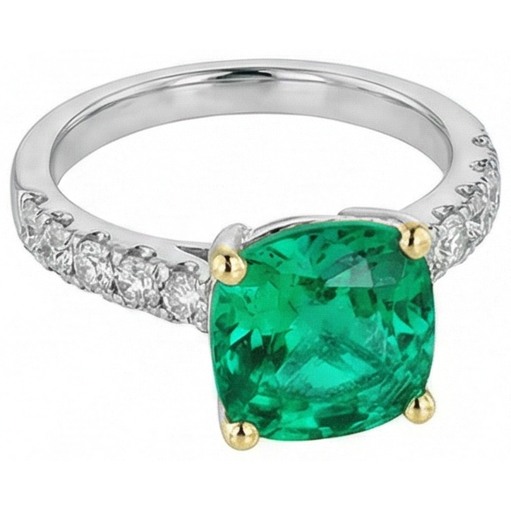Brilliant Colombian Emerald Gemstone Ring 5 ct – angle view