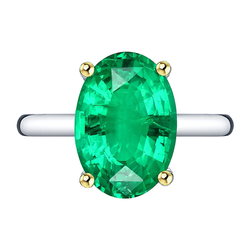 GIA Certified Gemstone Ring – Emerald 5 ct 14K Two Tone Gold