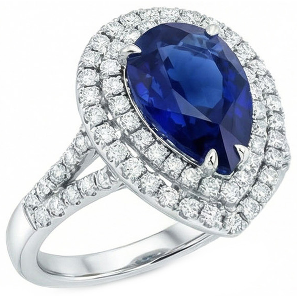 natural round sapphire 2.50ct ring side angle