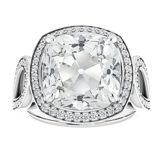 Huge Real Cushion Diamond 13 Carat Ring