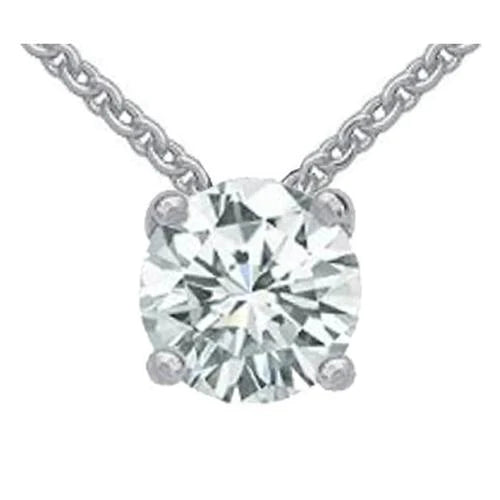 Huge Round 4 Carat Genuine Diamond Pendant Jewelry White Gold