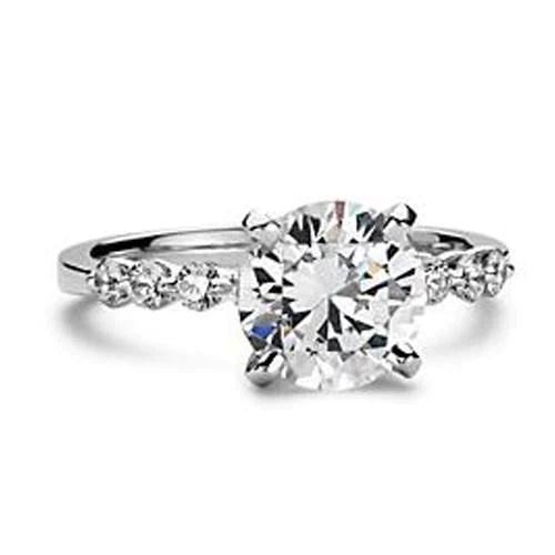 Huge Round Real Diamond Ring With Accents Jewelry 3.91 Ct. White Gold 14K