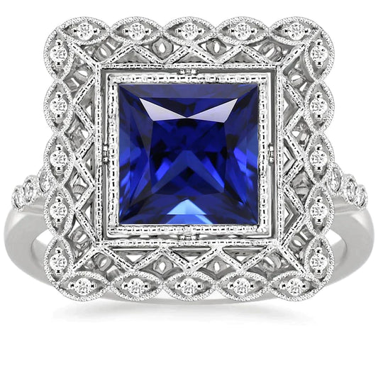 Huge Sapphire Antique Style Ring