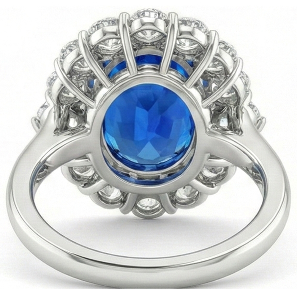 Huge Victorian Sapphire Halo Ring