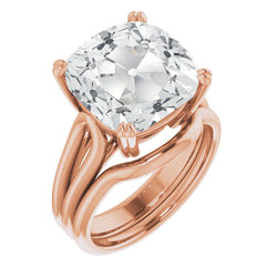 Elegant Proposal Ring with Antique Cushion Fine Diamond – 5 ct