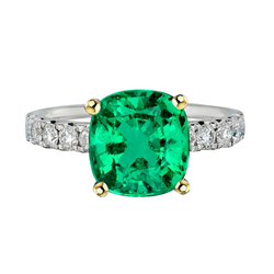 Colombian Emerald GIA-Certified Gemstone Ring 5 ct in 14K Two