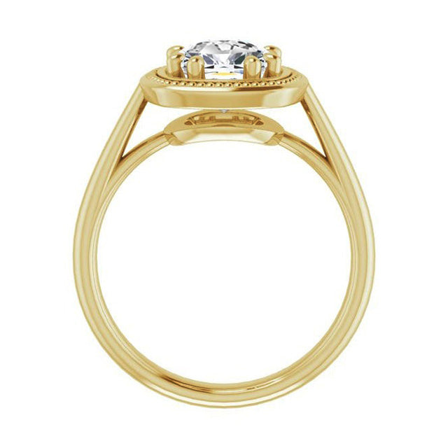 Natural Brilliant Diamond Bridal Ring 5 ct 14K Yellow Gold – side view