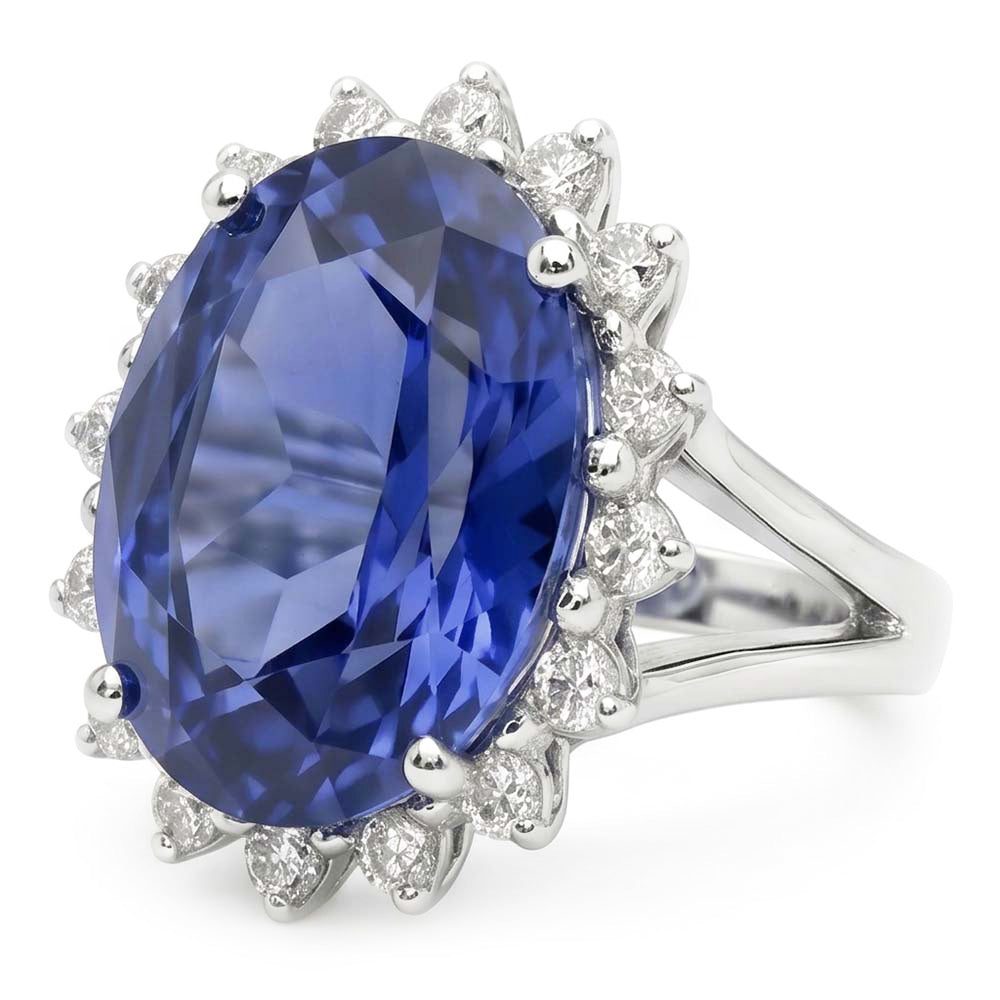 IGI CERTIFIED 10 Carat Big Sapphire Engagement Ring