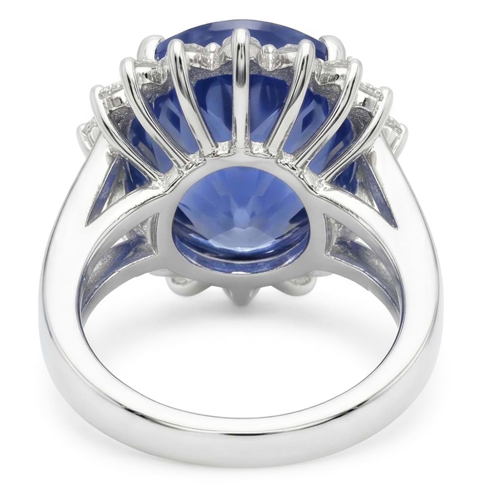 IGI CERTIFIED 10 Carat Big Sapphire Engagement Ring