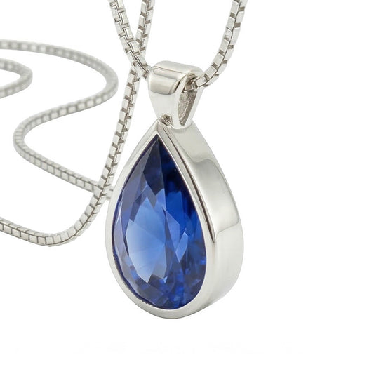 IGI CERTIFIED Bezel Cornflower Blue Sapphire Pendant For Men