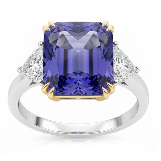 IGI CERTIFIED Diamond Sapphire 7 Carat Engagement Ring