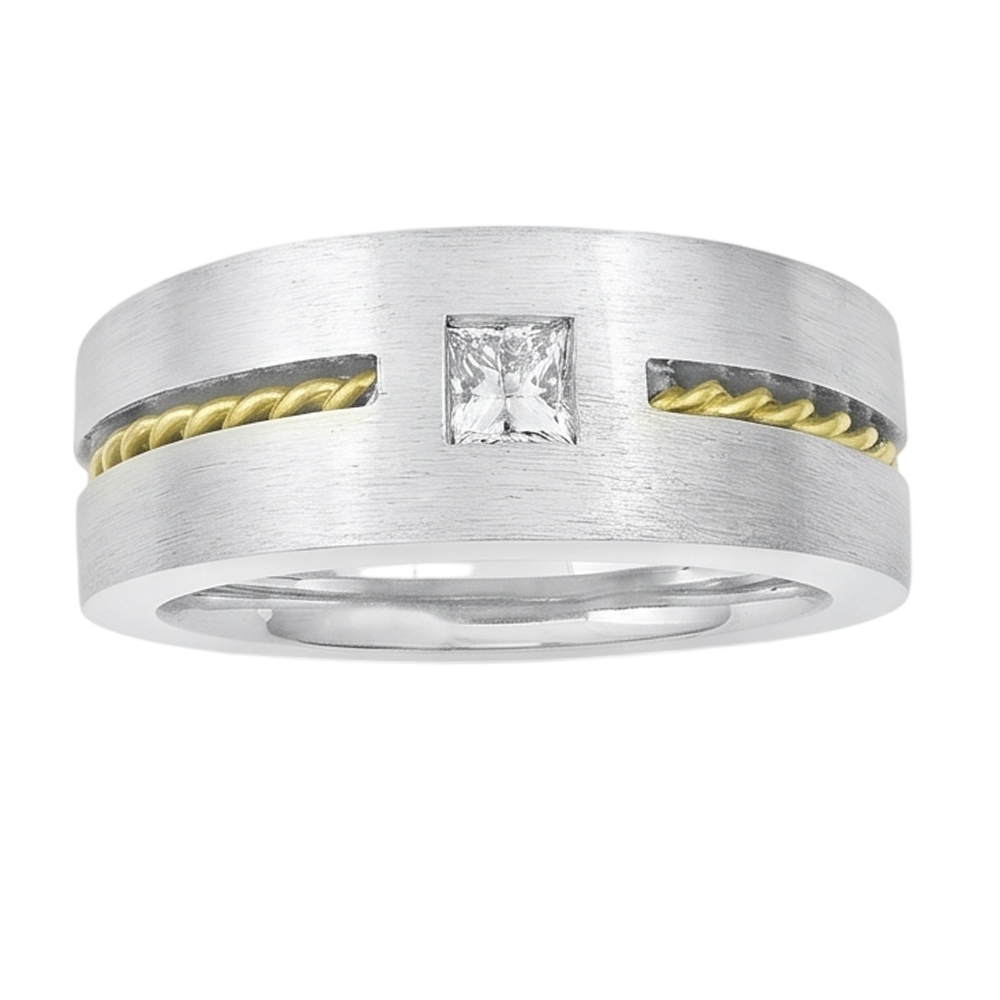 IGI Certified Brilliant Diamond Men's Ring 0.35 ct