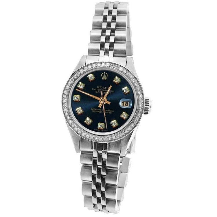 Stainless Steel Rolex Blue Diamond Dial