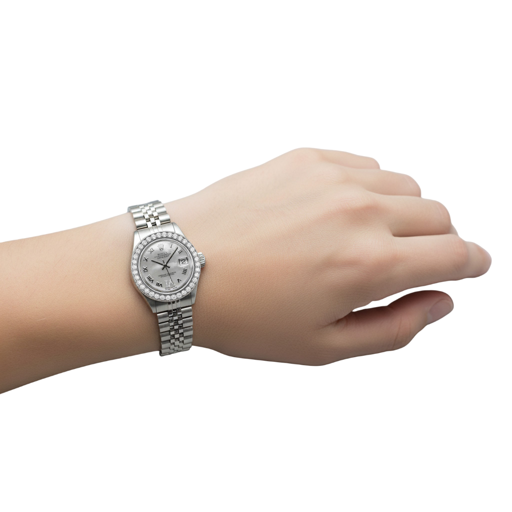 Jubilee Bracelet Custom Diamond Bezel Midsize Dj Rolex Watch Ss P5