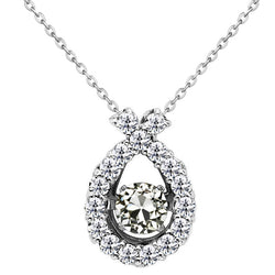 Pendant Necklace 14K White Gold – Brilliant Diamond Old Mine Cut
