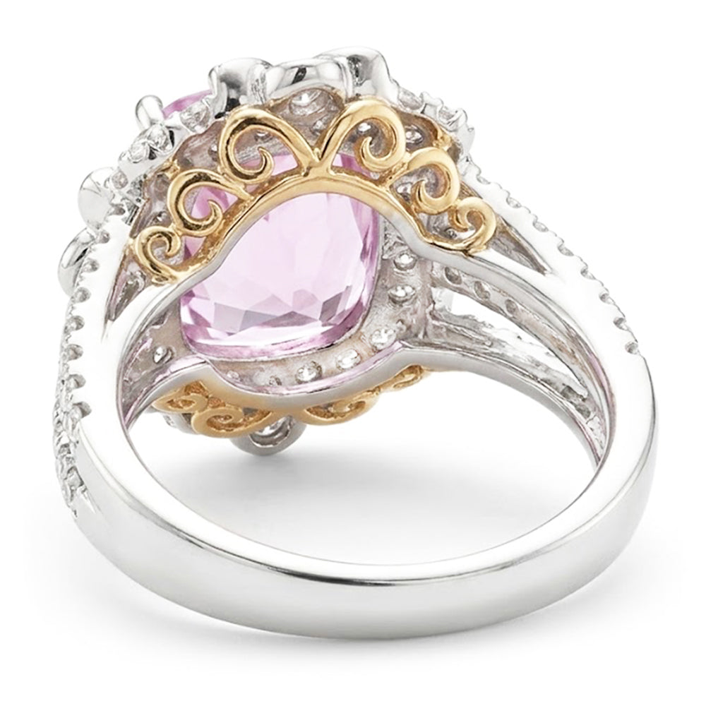 Kunzite Natural Earth Mined Diamond ( Not Lab Grown ) Wedding Ring