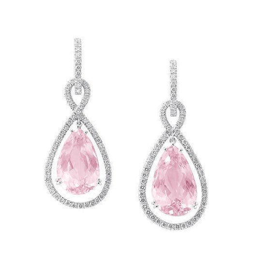 Kunzite Gem Diamond Earrings