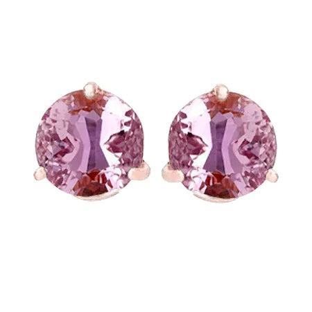 Kunzite Gemstone Stud Earrings