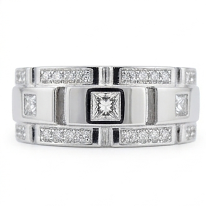 Lab Grown Diamond Eternity Wedding Band 2.72 Carats Men Jewelry