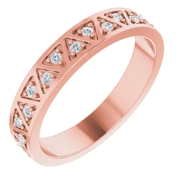  Lab Grown Diamond Anniversary Band 0.50 Carats Rose Gold 14K