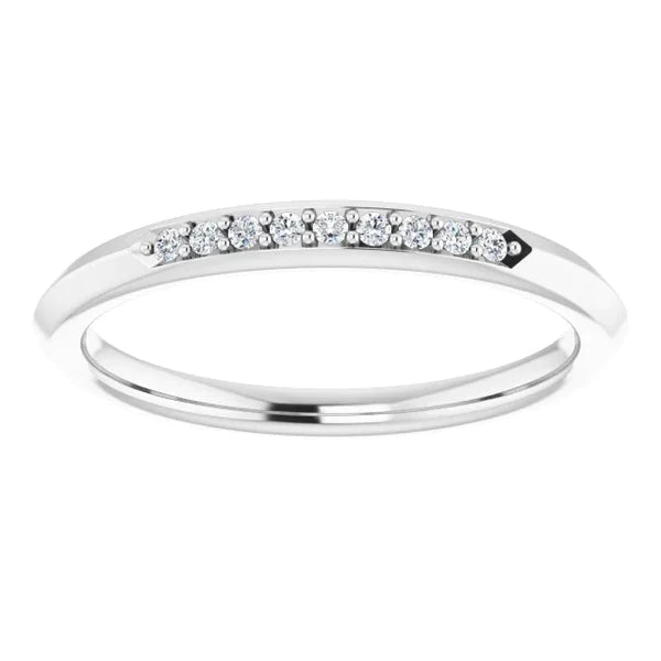  Lab Grown Diamond Anniversary Band Prong Setting 0.54 Carats Women Jewelry