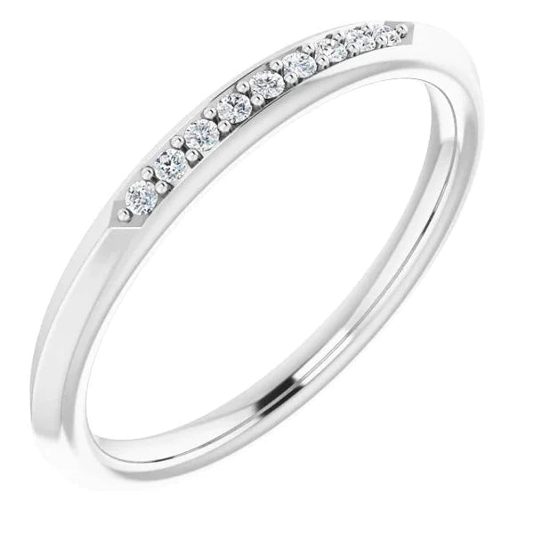  Lab Grown Diamond Anniversary Band Prong Setting 0.54 Carats Women Jewelry