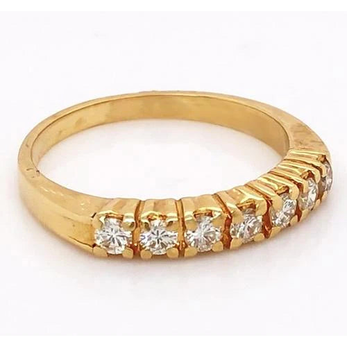 Lab Grown Diamond Anniversary Wedding Band 1.05 Carats Yellow Gold 14K