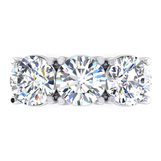 Lab Grown Diamond Band 3 Stone Gold White