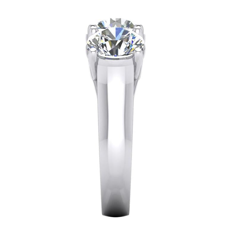 Lab Grown Diamond Band 3 Stone Gold White