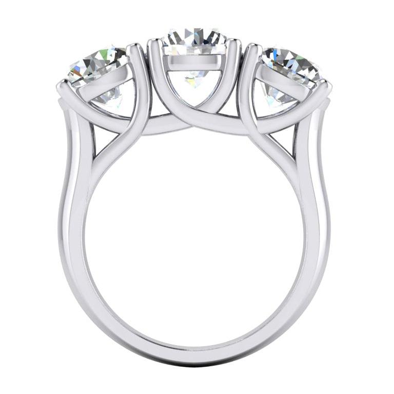 Lab Grown Diamond Band 3 Stone Gold White