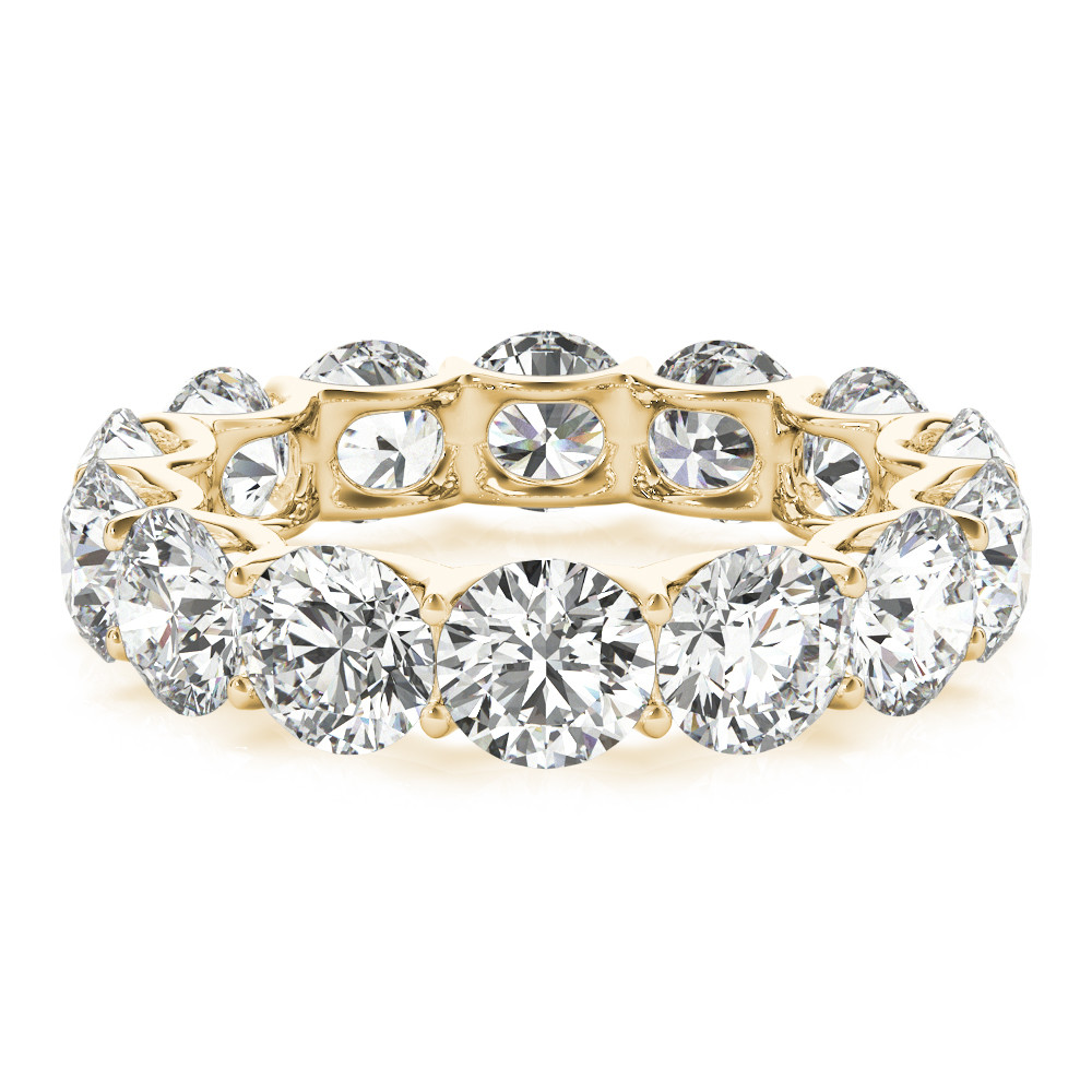 Brilliant Diamond Round Brilliant Eternity Band in 14 Karat Yellow Gold – side view