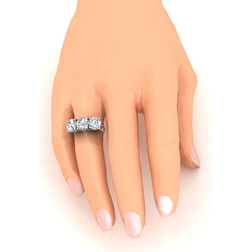 Lab Grown Diamond Band Round Cut White Gold