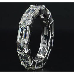 Lab Grown Diamond Band Wedding Ring 6.30 Carats White Gold 14K Jewelry