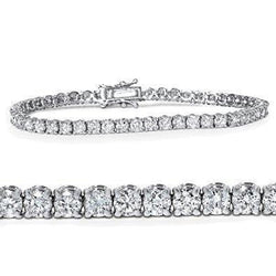 Lab Grown Diamond Bracelet White Gold Lady Round 7.50 Carats Jewelry