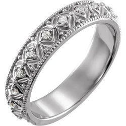Lab Grown Diamond Comfort Fit Wedding Band 1.20 Carats Vintage Style Jewelry