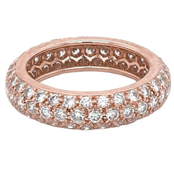 Lab Grown Diamond Eternity Band 3.36 Carats Rose Gold Women Jewelry
