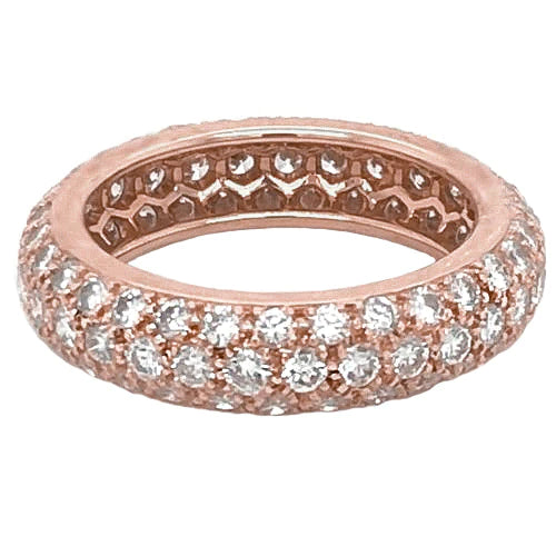 Lab Grown Diamond Eternity Band 3.36 Carats Rose Gold Women Jewelry
