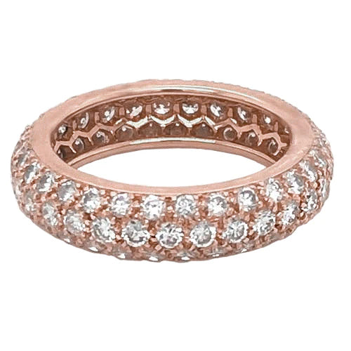Lab Grown Diamond Eternity Band 3.36 Carats Rose Gold Women Jewelry