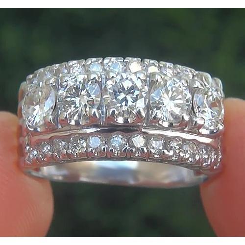 Lab Grown Diamond Eternity Wedding Band 12 Carats White Gold Jewelry