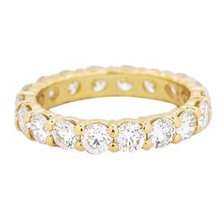 Lab Grown Diamond Eternity Wedding Band 3.60 Carats Yellow Gold Jewelry New