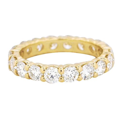 Lab Grown Diamond Eternity Wedding Band 3.60 Carats Yellow Gold Jewelry New