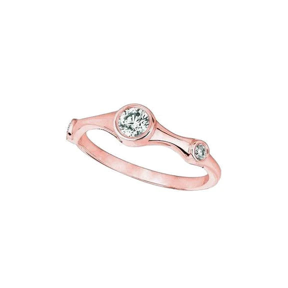 Lab Grown Diamond Fancy Ring 0.31 Carats 14K Rose Gold Half Eternity Band