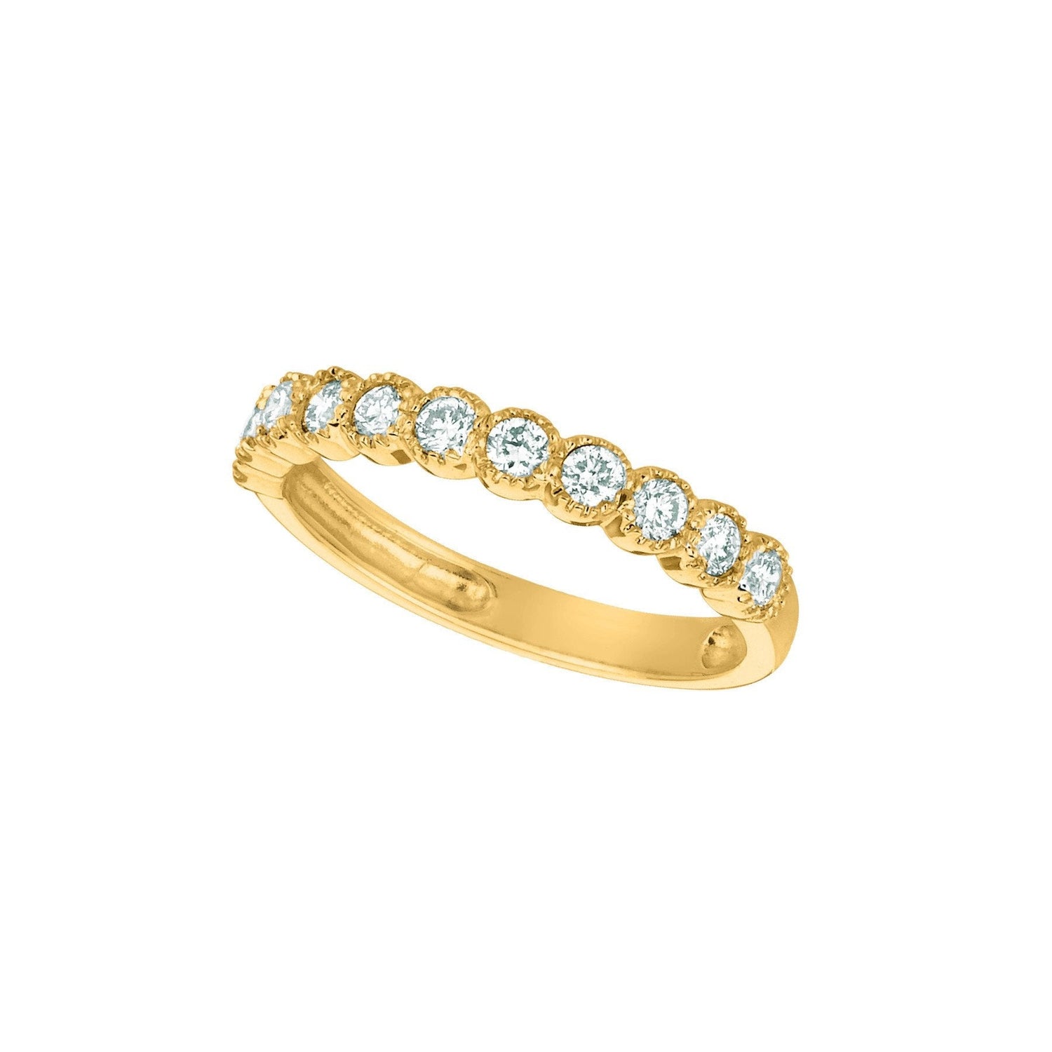 Lab Grown Diamond Half Eternity Band New 0.50 Carats 14K Yellow Gold- Half Eternity Band-harrychadent.ca