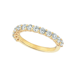 Lab Grown Diamond Half Eternity Band Ring 1.33 Carats 14K Yellow Gold